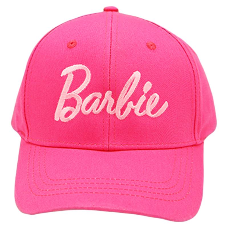 Barbie芭比联名官方正品周边粉帽子女款刺绣鸭舌帽加深帽檐棒球帽