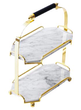 网红双层大理石卫浴桌面旋转托盘