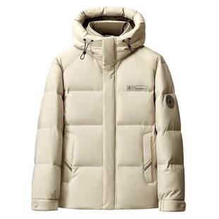 鸭鸭山系户外羽绒服男士2025秋冬反季短款连帽百搭保暖时尚外套J