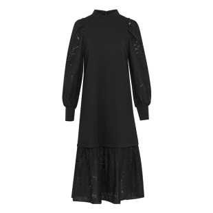 傲丝度黑色长袖连衣裙女2025冬装新款显瘦内搭裙小个子中长款裙子