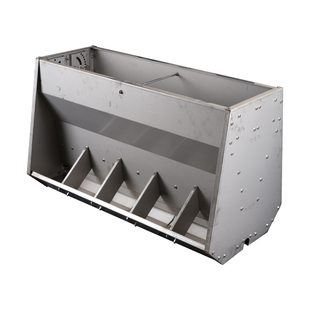 不锈钢料槽猪食槽通体加厚自动下料单双面猪用料槽保育育肥喂猪槽