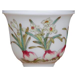 民间艺人粉彩青花瓷十二花神杯套装景德镇陶瓷功夫茶杯品茗杯茶碗