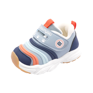 毛毛虫学步鞋男宝宝鞋子冬款婴儿鞋软底加绒童鞋女宝宝棉鞋机能鞋