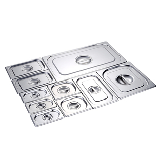 带槽口份数盆盖子长方形不锈钢菜盆盖冰淇淋奶茶果酱盒盖带闭口盖