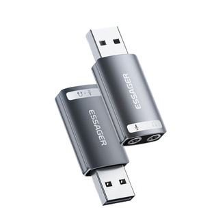 益斯USB外置声卡TypeC转换器3.5耳机麦克风笔记本电脑免驱动接头M