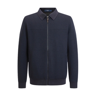 【远红外温升】LONDA 伦德马秋季新款翻领夹克商务休闲针织外套男