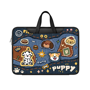 唯鑫V-SION狗狗派对笔记本重磅电脑包适用于苹果macbook15点6寸手提包小新华为matebook联想女14内胆包