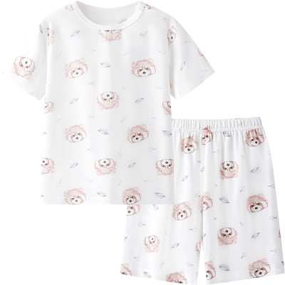 英氏春夏款儿童短袖短裤睡衣套装