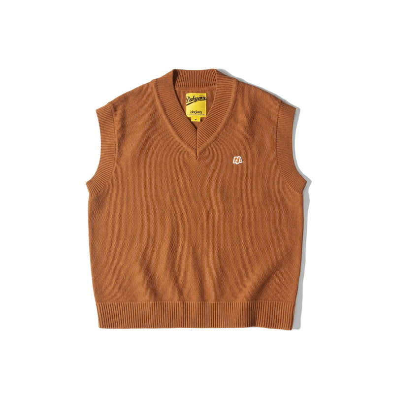 DAKYAM 2019AW Woollen Sven Vest  V领编织落肩绣花宽松针织背心