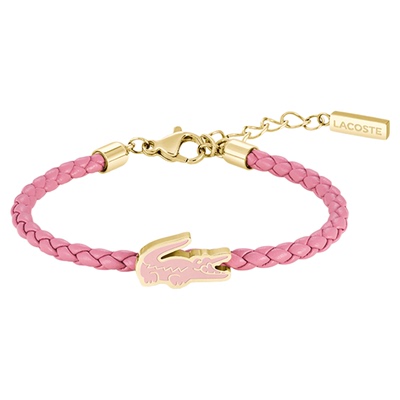 【2025新款】LACOSTE/鳄鱼CUTIE CROC经典金粉鳄鱼精牛皮手绳手链