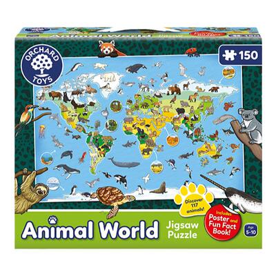 Orchard Toys 动物世界拼图游戏 儿童益智桌游亲子互动玩具5-10岁