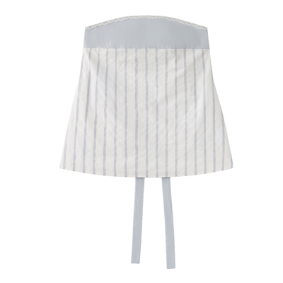 奶油松露蝴蝶结露背抹胸上衣