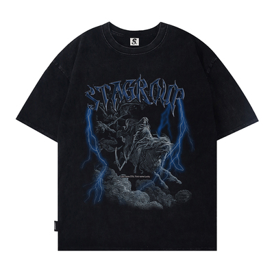 STA短袖宽松休闲情侣做旧水洗潮