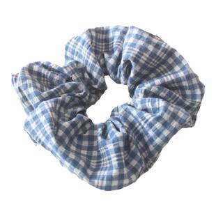 韩系ins风小肠发圈简约百搭发饰大肠格子布头花扎头绳皮筋头饰品