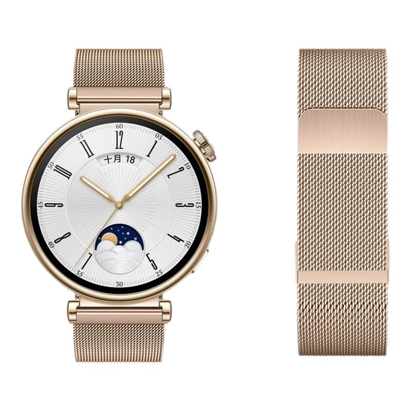 适用华为GT6手表表带gt5新款gt4米兰尼斯gt3运动透气GT3双磁吸pro女士钢带gt2表链回环式男女生秋冬轻奢腕带