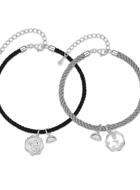 纯银情侣手链一对男女款送男女友