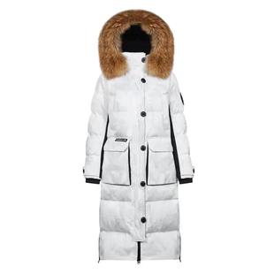 波司登女士长款过膝明星同款毛领极寒加厚工装鹅绒羽绒服黑色外套