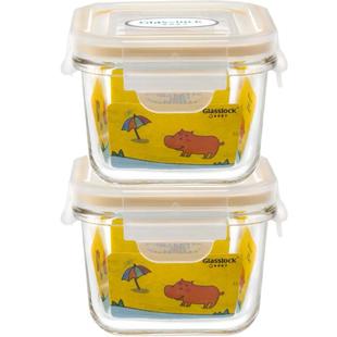 glasslock蒸煮碗玻璃辅食盒婴儿迷你宝宝便携耐热蒸碗小号保鲜盒