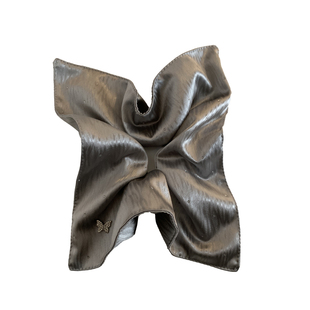 流淌的银河~高级感银色蝴蝶方巾大肠发圈女新中式扎头发方形头饰