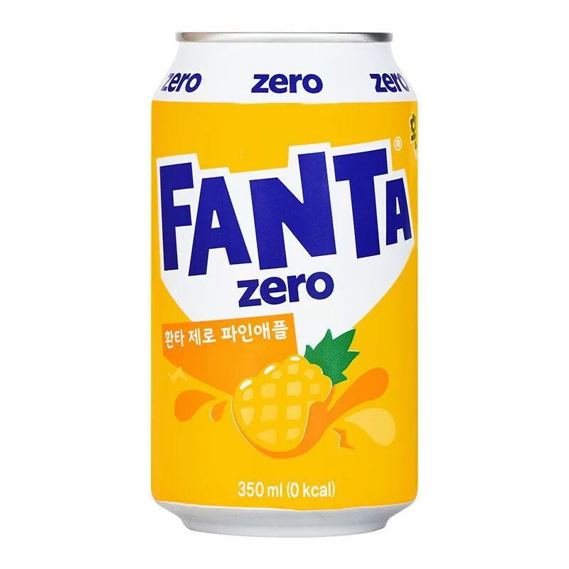 韩国进口芬达菠萝/葡萄/桃子/哈密瓜味碳酸饮料350ml*24果味汽水