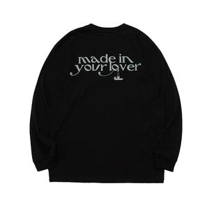 LoverLab 多色长袖圆领T恤男重磅280g秋季宽松印字母美式打底衫潮