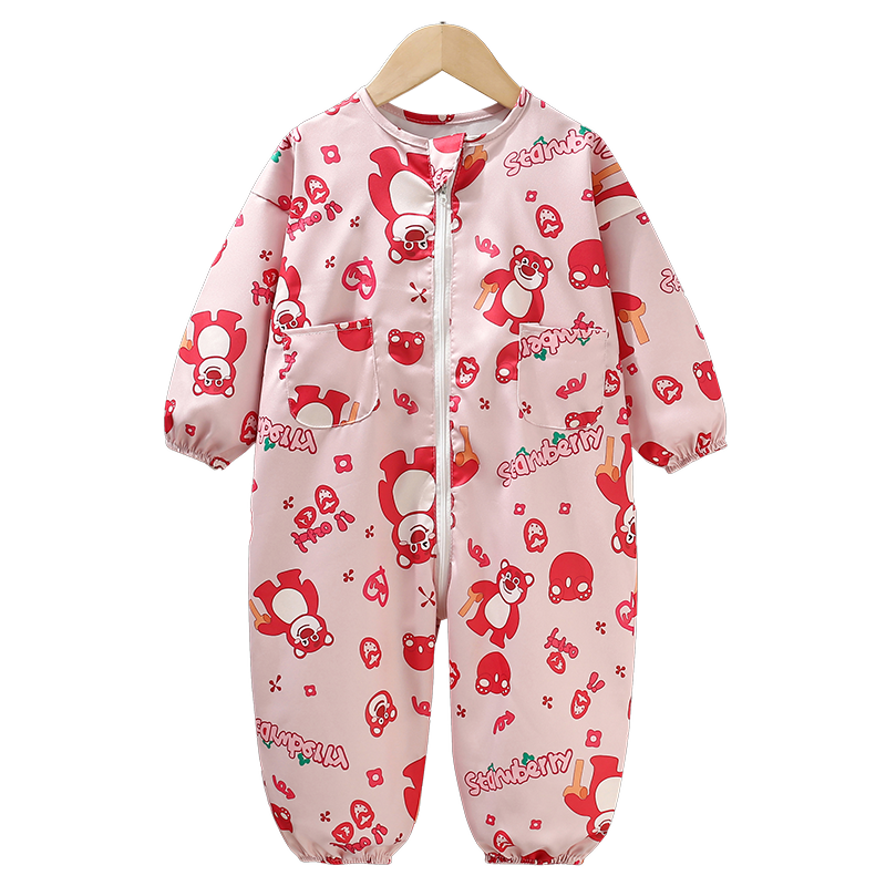 秋冬宝宝罩衣爬行服一体护衣
