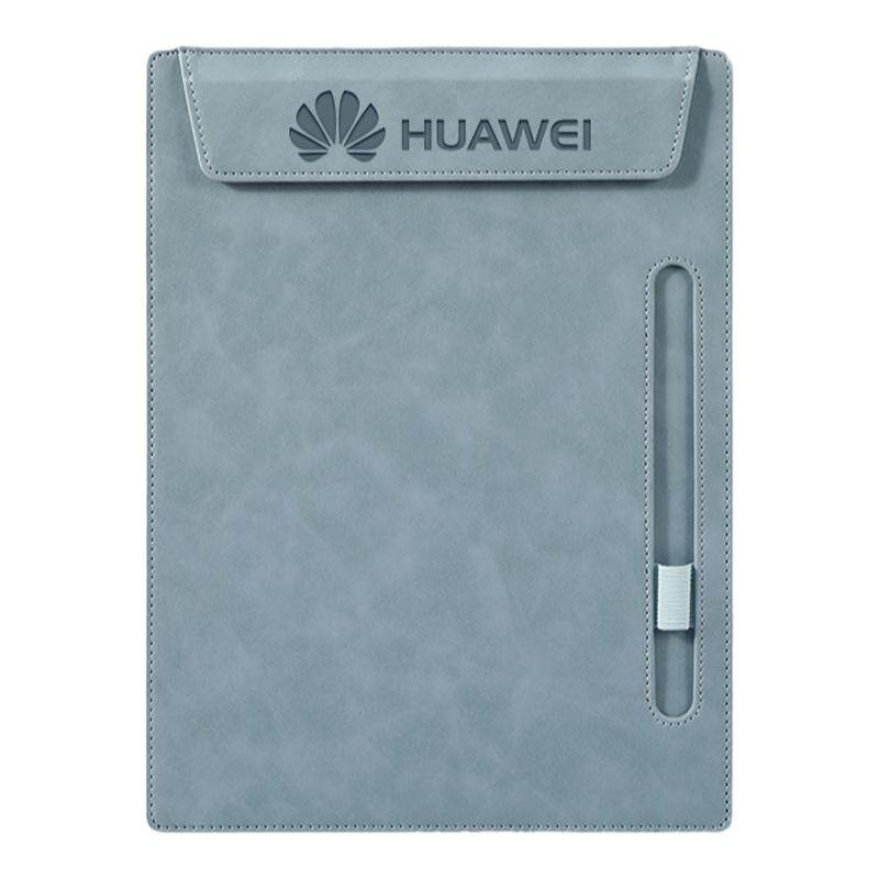 皮革a4会议文件夹板带笔插