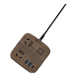 公牛插座插排排插插线板C口快充带线多孔木纹家用办公创意接线板