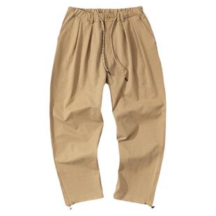 DICEOFF日系卡其色chino抽绳束脚休闲裤长裤直筒男士伐木工装裤男