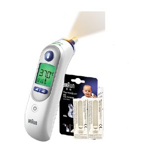 braun博朗耳温枪婴儿IRT6525+耳套LF40体温计家用测温医专用精准