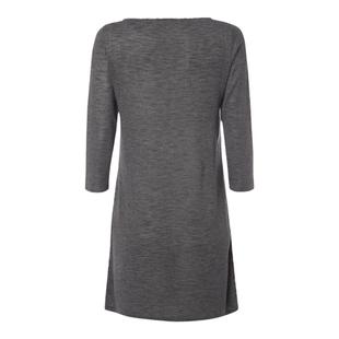 文艺范 小资小资精品品牌WS 拼接印花 船型领 七分袖针织连衣裙女