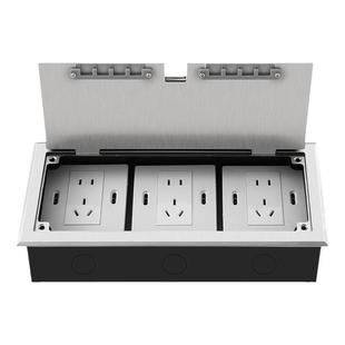 开启式地插座隐藏式地面插座不锈钢隐形五孔网络电话放三位86面板