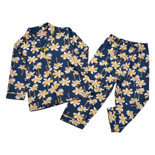 特卖专柜正品春夏威奇猫儿童男童莫代尔睡衣七分袖家居套装亲子装