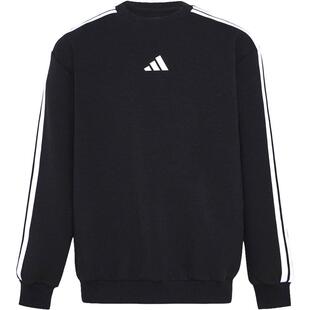 阿迪达斯儿童经典圆领卫衣2026春新款男女大童三条纹运动衫KW1207