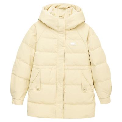 中长款收腰连帽女士羽绒服