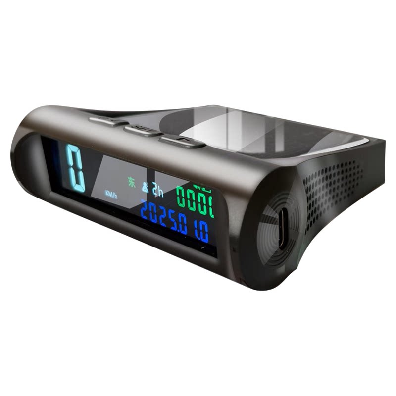 2025新款太阳能车载HUD抬头显示器汽车通用无线多功能安全预警仪