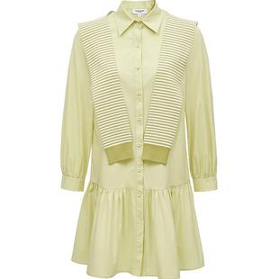 Vero Moda奥莱衬衫式连衣裙子女秋冬清仓多巴胺翻领披肩休闲百搭