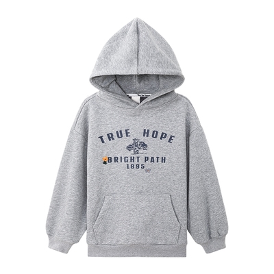 童装男童时尚街头连帽加绒卫衣