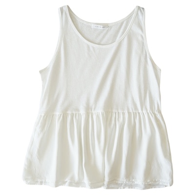 百搭白色无袖T恤圆领背心女款