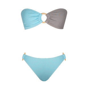 OceanMystery新款撞色性感三角抹胸比基尼女泳衣防滑沙滩度假泳装