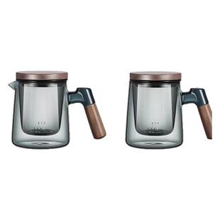 苏泊尔茶道杯办公室茶水分离泡茶杯耐热玻璃男士功夫水杯高颜值