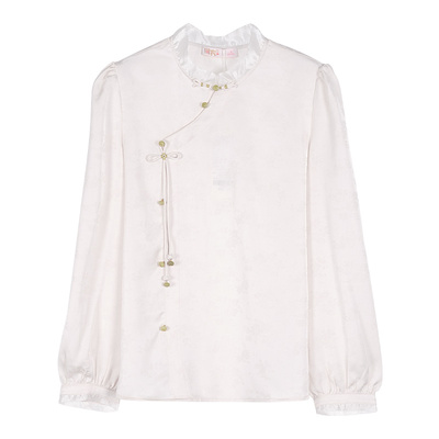 固执中式立领盘扣长袖衬衫