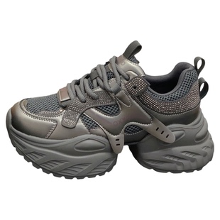 厚底增高真皮老爹鞋女2026春秋新款高级感潮流百搭轻便休闲运动鞋