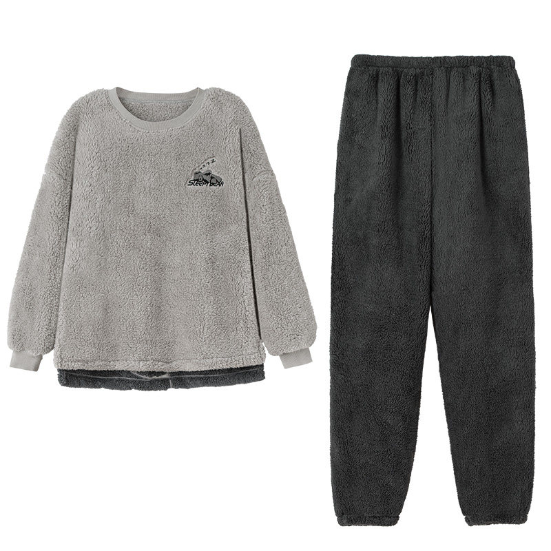 妮狄娅情侣珊瑚绒休闲家居服套装