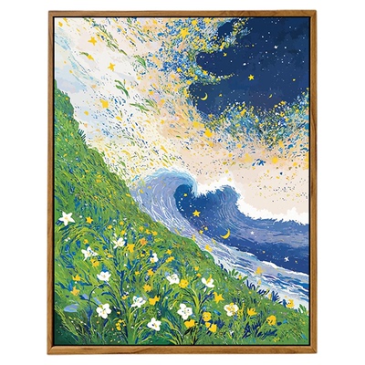 DIY数字油画治愈抽象艺术风景画