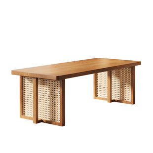 阳台藤编茶桌组合家用客厅茶台办公室泡茶桌新中式小型实木小茶桌