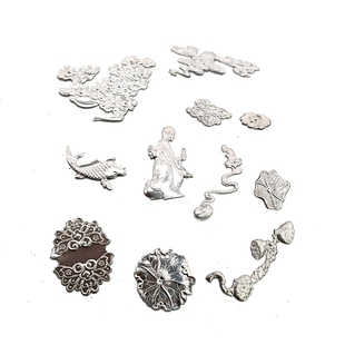 锔钉银花片配件焗瓷修补材料锔补茶具包口镶嵌紫砂壶锔瓷修复工具