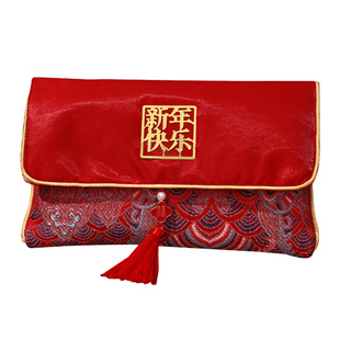 新年布艺红包袋2026新款马年利是封春节过年儿童平安喜乐压岁钱包