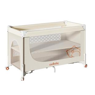 coolbaby婴儿床床体可升降无缝拼接床 一键开合多功能便携宝宝床