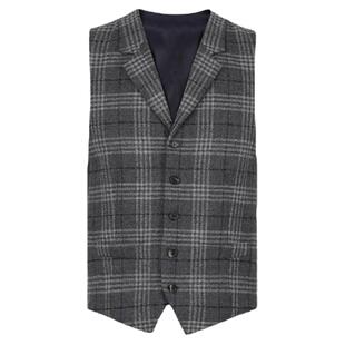 callisto卡利斯特男新款商务休闲灰色羊毛西服马甲修身粗花呢马甲
